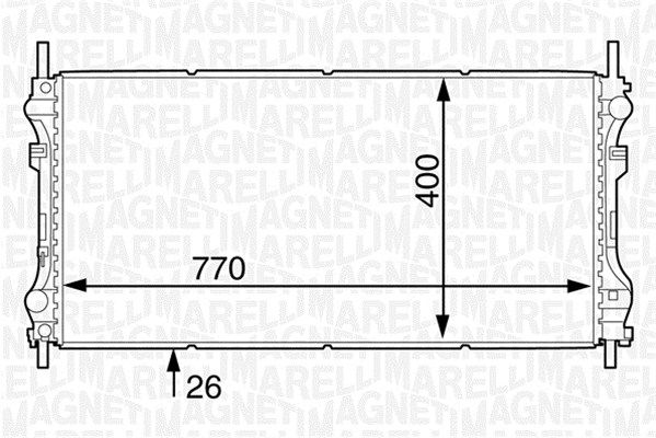 MAGNETI MARELLI Радиатор, охлаждение двигателя 350213122500